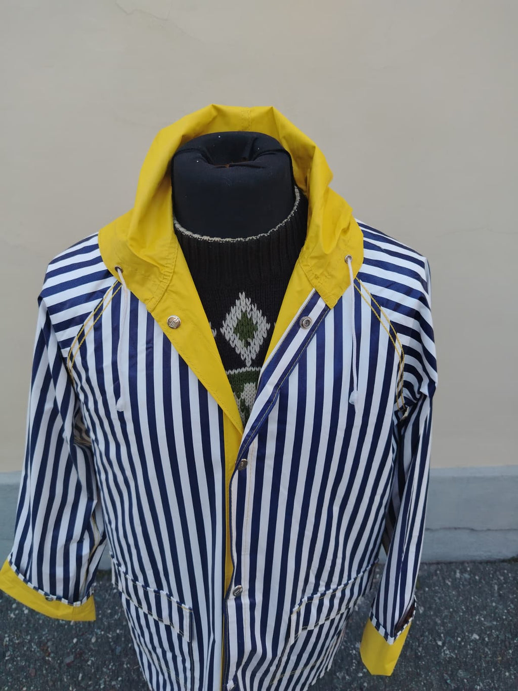 Impermeabile Vintage a Righe – Stile Marinaro / Fisherman Jacket